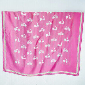 Vintage Dusty Pink Bike Bicycle Print Medium Scarf